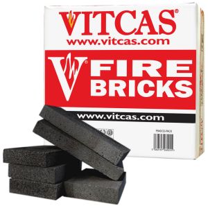 VITCAS juodos šamotinės plytos, 6 vnt., krosnelėms ir židiniams
