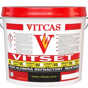 Vitset 80 paruoštas naudoti ugniai atsparus skiedinys 1750 °C